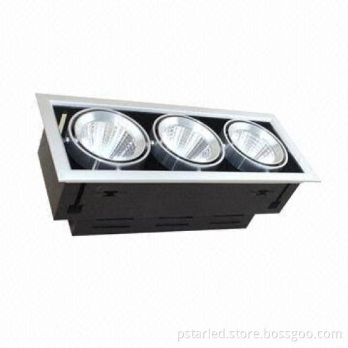 Aluminum Recessed Ceiling 3x20w 60W COB LED Grille Downlight with 3-year Warranty